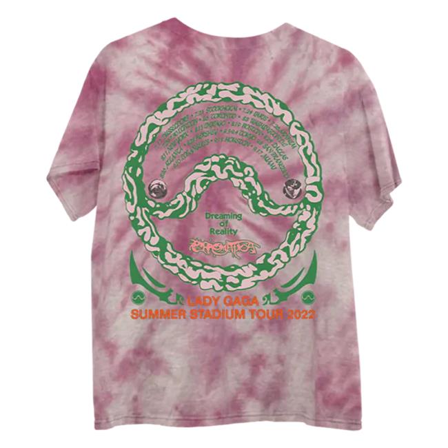 Official Interscope Records LadyGaga Merch Clothing Store Lady Gaga Chromatica Ball Tie Dye Tee