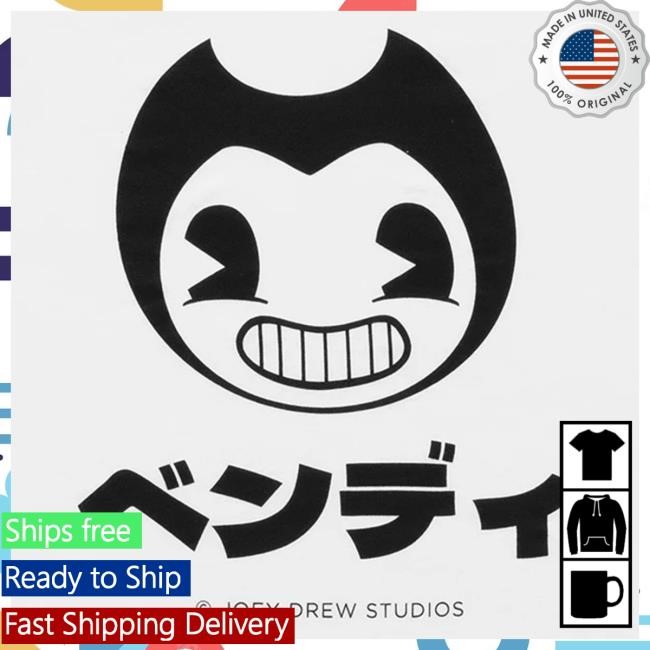 Official Bendy Merch Store Bendy Head Katakana Ringer Popover Shirt