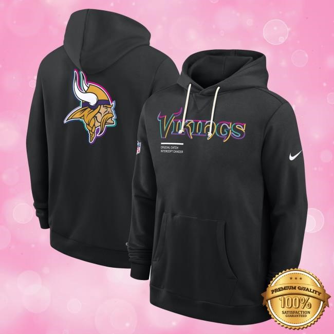 Official Minnesota Vikings Shop Men's Nike Black Minnesota Vikings 2025 NFL Crucial Catch Sideline Standard Issue Dri-FIT Hood MinnesotaVikings