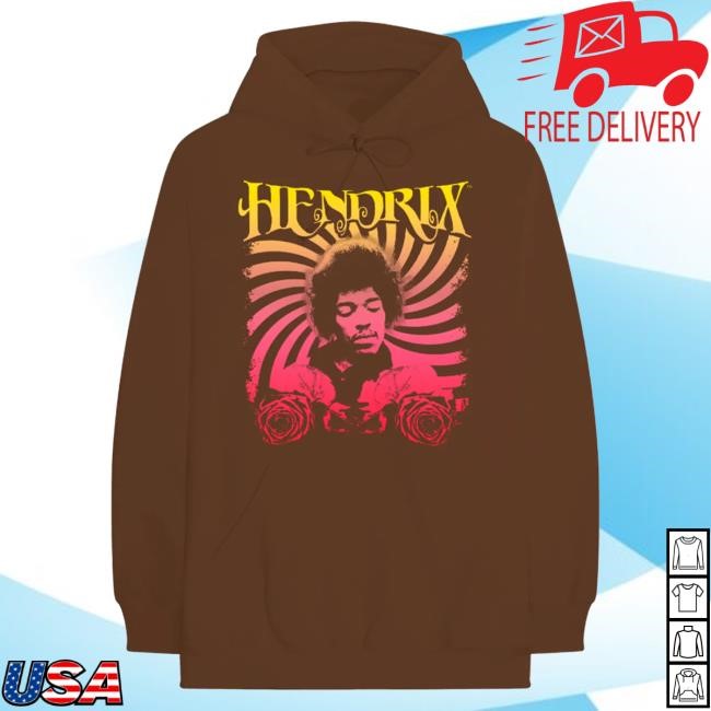 Official Jimi Hendrix Merch Store Jimi Hendrix Rose Brown Attractive Hoodie