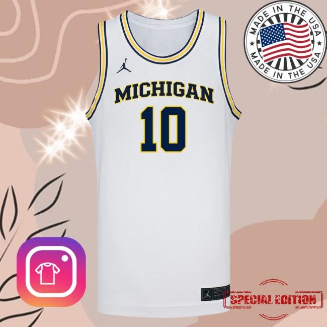 Michigan Wolverines #10 Winters Grady Student Athlete White Basketball Jersey New Shirt The M Den Shop Official