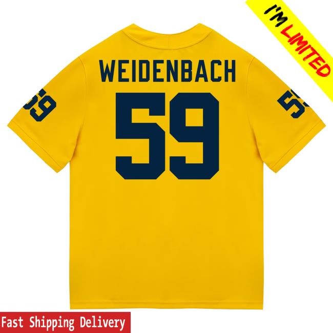 Michigan Wolverines #59 John Weidenbach Student Athlete Maize Football Jersey Top Shirt The M Den Shop