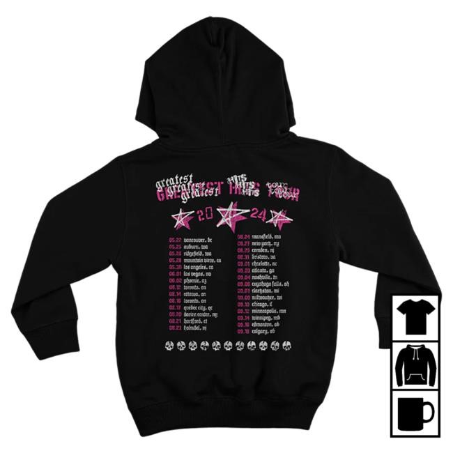Official Avril Lavigne Merch Store Avril Lavigne Greatest Hits Tour Heart Attractive Hoodie AvrilLavigne