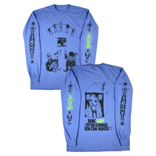 Official Hello Merch Indigo De Souza Shine Light Flo Blue Long Sleeve T-Shirts (Indigo X The.Mall.At.Christmas Collab) HelloMerch