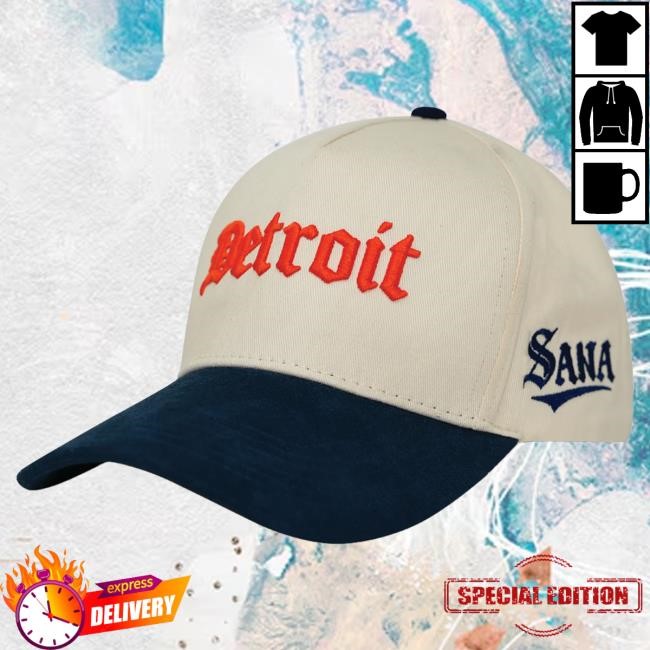 Official Sana Detroit Merch Store Sana X Skubal Trucker - Cream / Blue Cap Official Sana Detroit Merch Store Sana X Skubal Trucker - Cream / Blue Cap