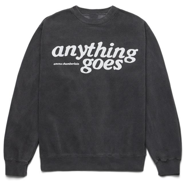 Anything Goes Pullover Sweatshirt Black – Emma Chamberlain