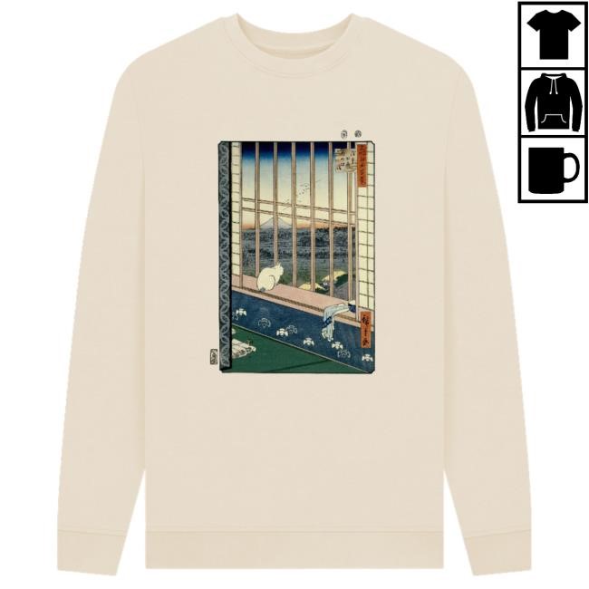 Hiroshige Rice Fields at Asakusa Unisex Crewneck Sweatshirt, Oat British Museum Store Shop Official Store Shop