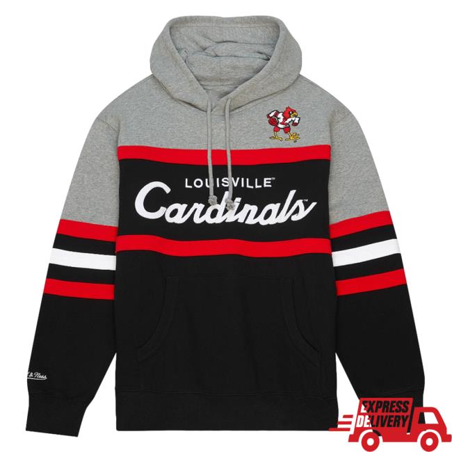 Official Mitchell And Ness Clothing Store Shop Head Coach Hooded Sweatshirt University Of Louisville New Release Mitchellandness Merch