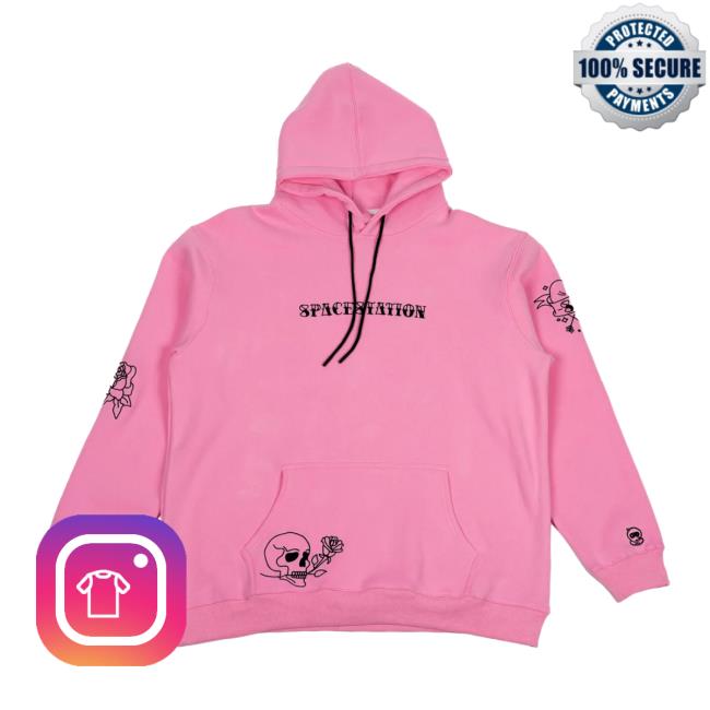 Official Ssg Merch Store Spacestation Gaming Pink Yatted Crewneck Sweatshirt
