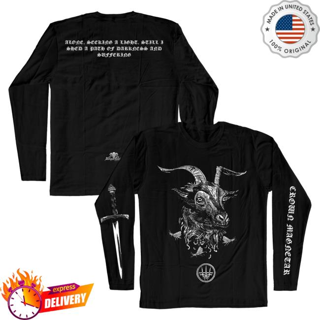 Official Indie Merch Store Shop Crown Magnetar "Alone In Death Goat" Long Sleeve Tee IndieMerchStore