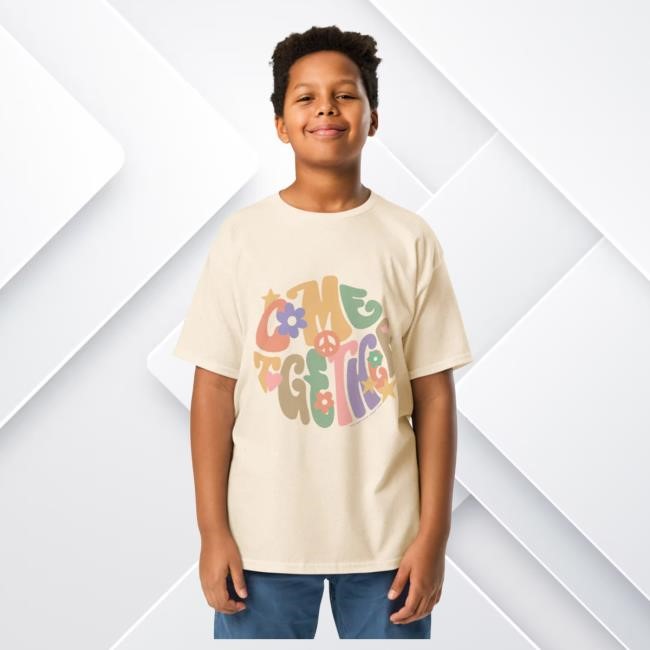 Future Fan Gear Come Together Beige Youth T-Shirt The Beatles