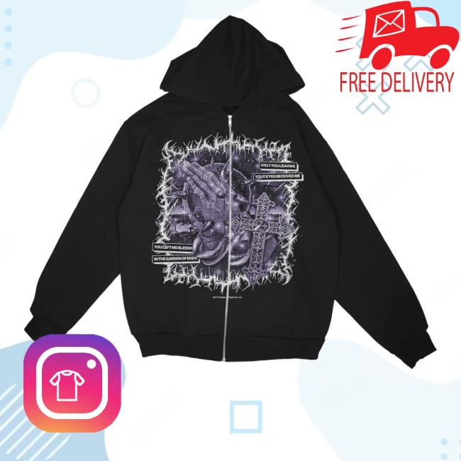 Official Polyphia Merch Praying Hands Polyphia Zip Up Sweater