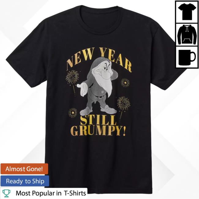 Official Shop Disney Merch Store Grumpy New Year's Eve Shirt New Snow White and the Seven Dwarfs Shopdisney