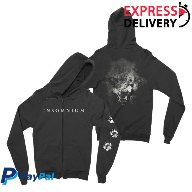 Official Night Shift Store Shop Insomnium - Wolf Zip Up Hoody Nightshift Merch