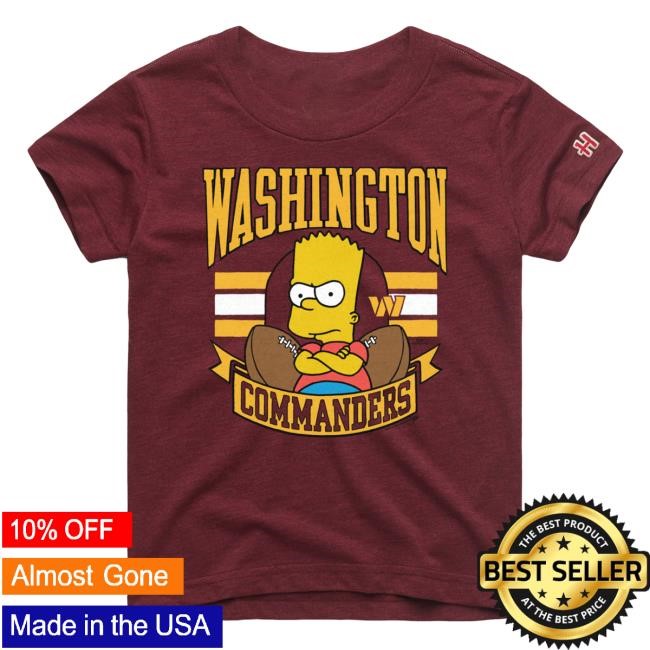 Official Washington Commanders Homage x The Simpsons Youth New Shirt - Burgundy