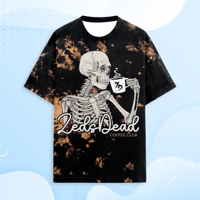 ZEDS DEAD - Coffee Club Bleach Tie Dye Short Sleeve Shirt Zeds Dead Merch