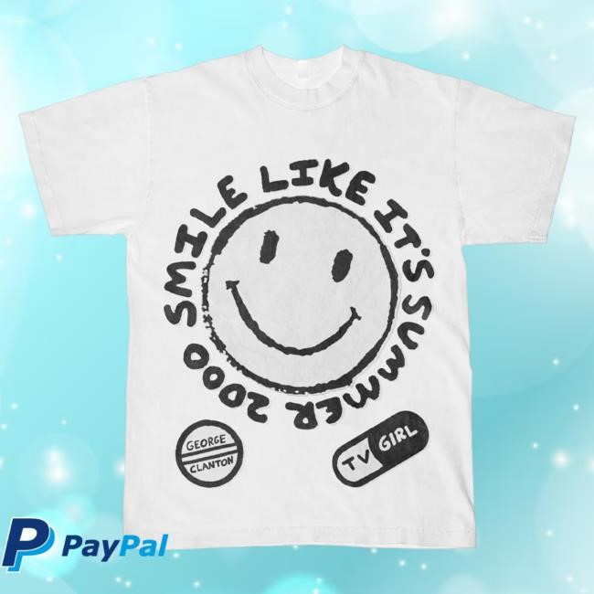 Official Hello Merch TV Girl White On Black Summer 2000 T Shirt HelloMerch