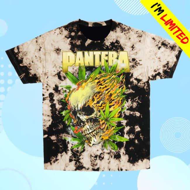 Official Pantera Merch Store Shop Pantera Cannabis Skull Tie Dye Popover Shirt