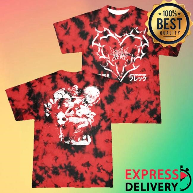 Official Machine Girl Merch Shop Machine Girl Super Freq Crystal Wash Attractive Shirt (Red) MachineGirl