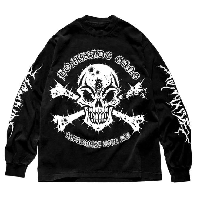 Official Playboi Carti Merch Store Homixide Gang HXG Skull & Bones Long-Sleeve