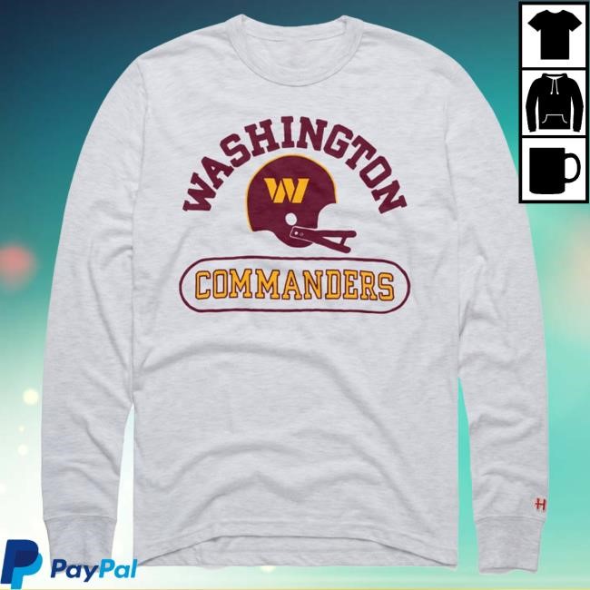 Homage Washington Commanders Grey Throwback Helmet New Shirt | Rally House Official NFL