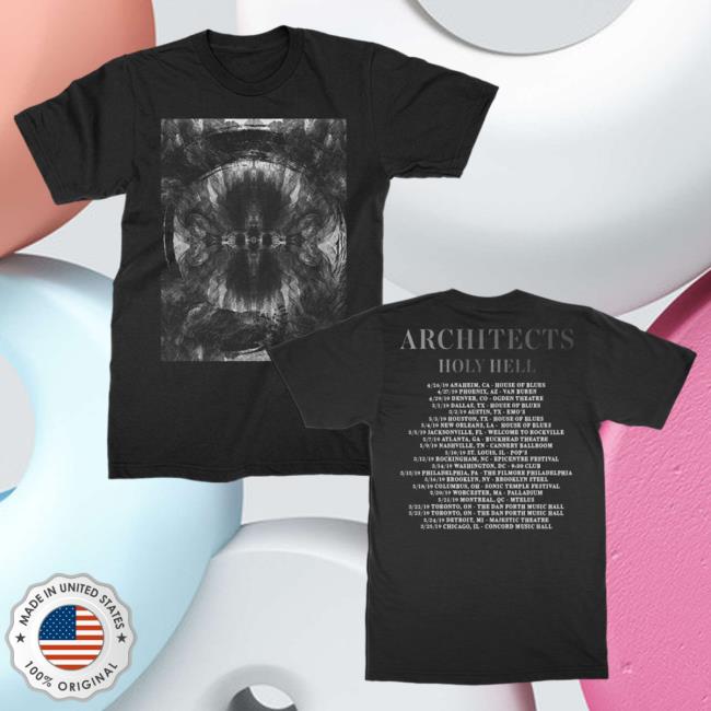 Official Kings Road Merch Store Architects Merch Store Shop Architects Holy Hell 2019 Tour Tshirt (Black) KingsRoadMerch