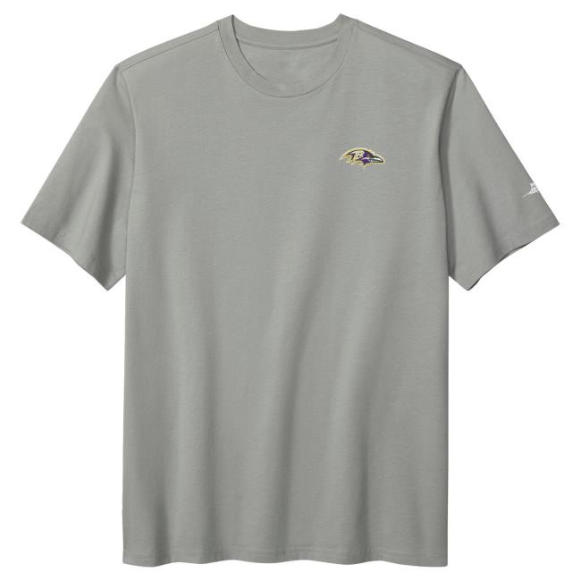 Official NFL Men's Baltimore Ravens Tommy Bahama Gray Huddle & Hang Tens New Shirt ArizonaCardinals