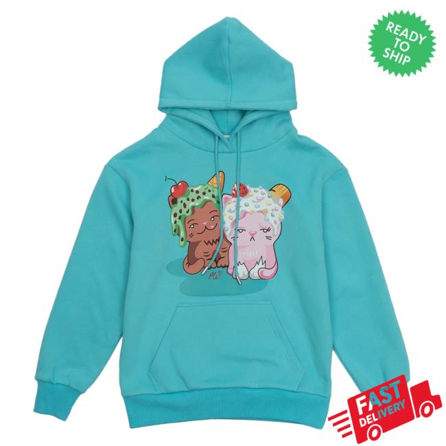 Official Moriah Elizabeth Merch Store Shop Shelly and Eustace Hooded Sweatshirt Teal MoriahElizabeth