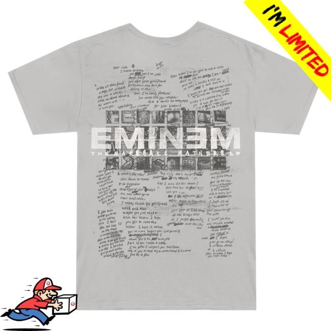 Official Eminem Store Merch Eminem MMLP25 Scribble Top Shirt (Grey) Slim Shady