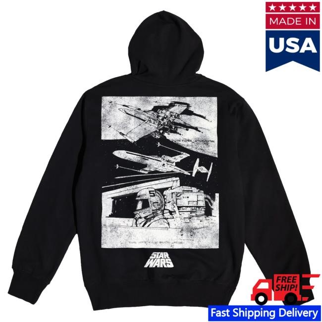 Official Heroes and Villains Star Wars Story Board Collage Hoodie