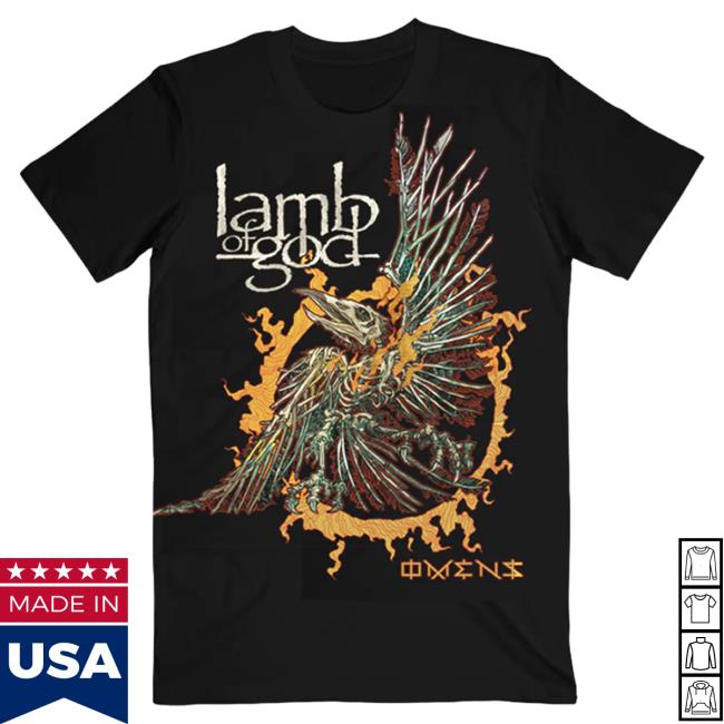Official Lamb Of God Merch Store Omens Skeleton Eagle Tees