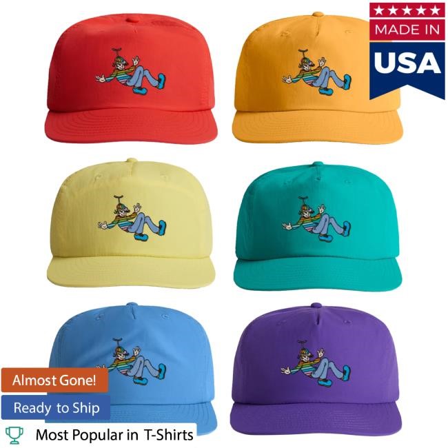 Official Goose The Band Merch Rainbow Kid Surf Cap Gold Goosetheband