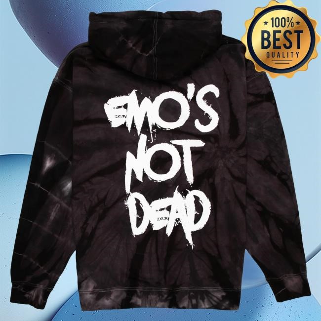 Official Emo's Not Dead Apparel Clothing Crystal Dye Hoodie Black Emos Not Dead Merch