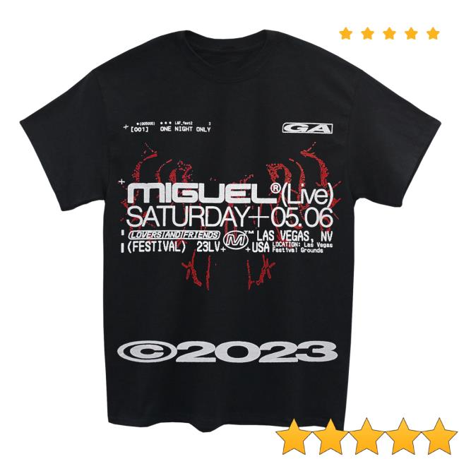 Official Miguel Merch Lovers And Friends Miguel Shirt New