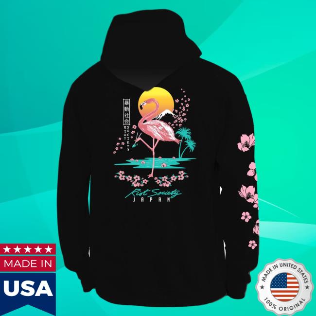 Official Riot Society Merch Store Shop Riot Society Flamingo Blossom 2.0 Crewneck Sweatshirt RiotSociety Apparel Clothing
