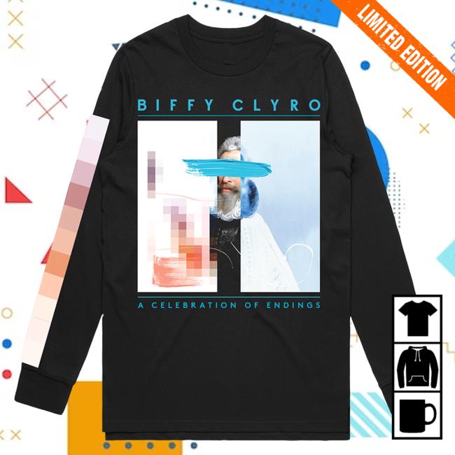 Official Wmg Group Warner Music Store Biffy Clyro Merch A Celebration Of Endings Pixel Black Long Sleeve T-Shirt