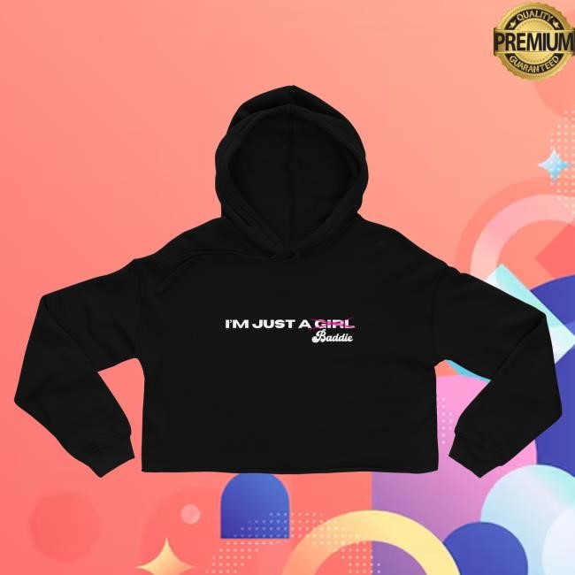 Just A Baddie Cropped Hoodie For Daily Fits