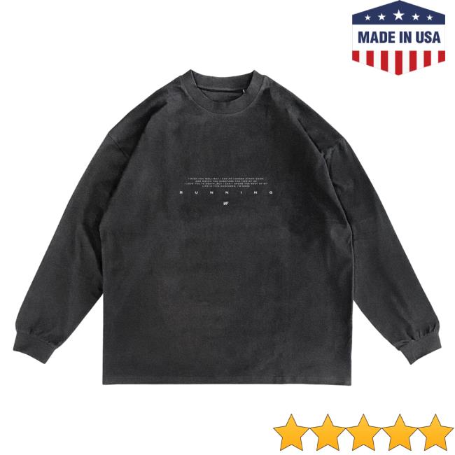 Official Nfrealmusic Merch Vintage Black "Running" Long Sleeve T Shirt