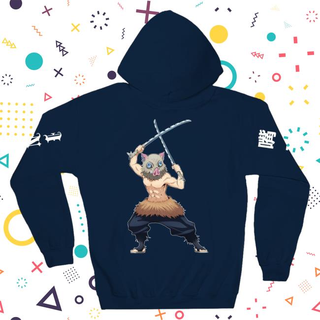 Official Crunchyroll Demon Slayer Merch Store CR Loves Demon Slayer - Inosuke Kanji Pullover Hoodie Crunchy Roll Shop DemonSlayer