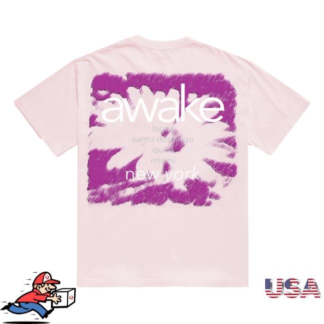 Official Awake NY Clothing Shop Merch City Flower Pink Shirt 2024