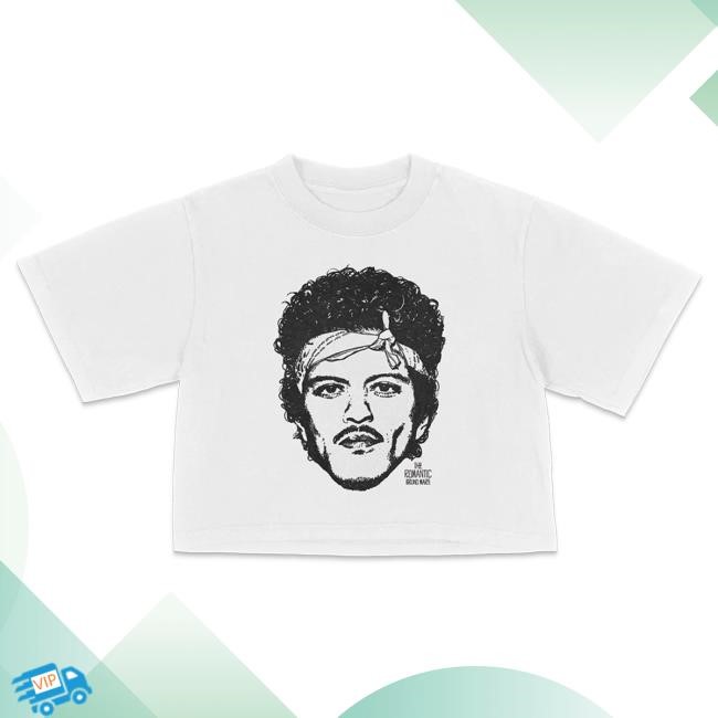Bruno Mars The Romantic Art Cropped Tee - White Artwork