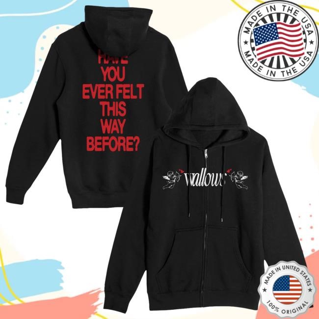 Cozy Streetwear Wallows Angel Zip Hoodie Black