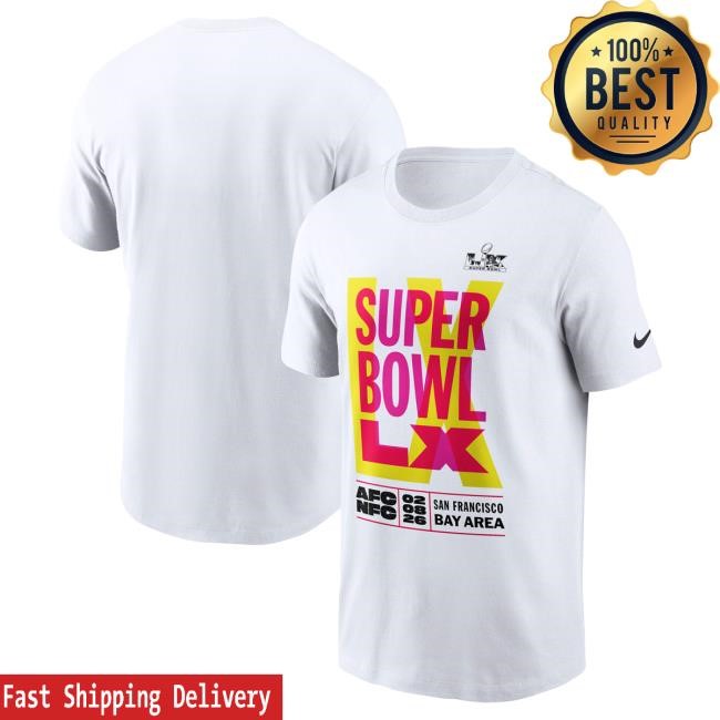 2026 NFL Football NFL Super Bowl LX Nike White Essential T-Shirt 2026 NFL Football NFL Super Bowl LX Nike White Essential T-Shirt
