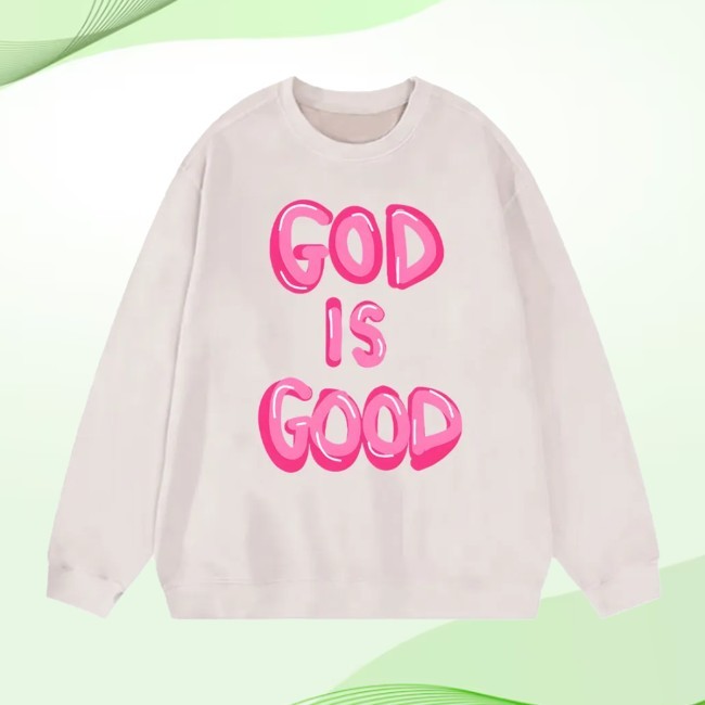 Guidingcross God Is Good Christian Washed Sweatshirt Sweatshirt