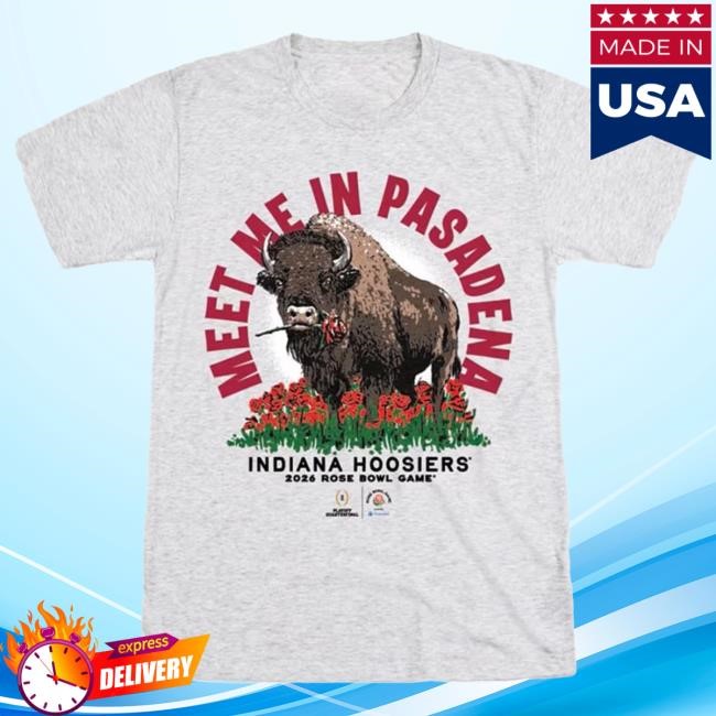 Homefield Indiana Hoosiers Natural 2026 Rose Bowl Meet Me In Pasadena Short Sleeve T Shirt | Rally House Official Merch Store Shop | RallyHouse