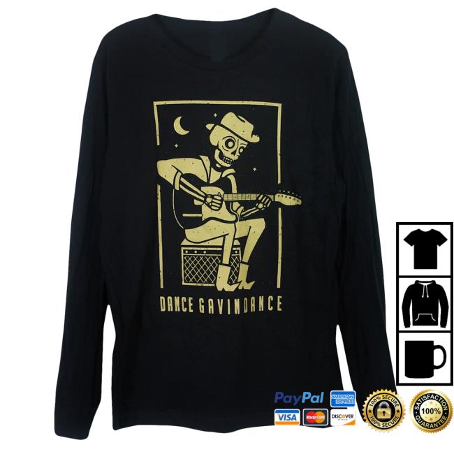 Official Dance Gavin Dance Band Merch Gold Skull Black Long Sleeve Tees DanceGavinDance