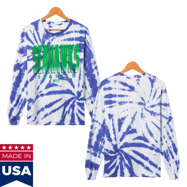 Official Junk Food Apparel Clothing Store Shop Junkfoodclothing Seattle Seahawks Game Time Tie Dye Long Sleeve Shirt Liberty Tie-Dye