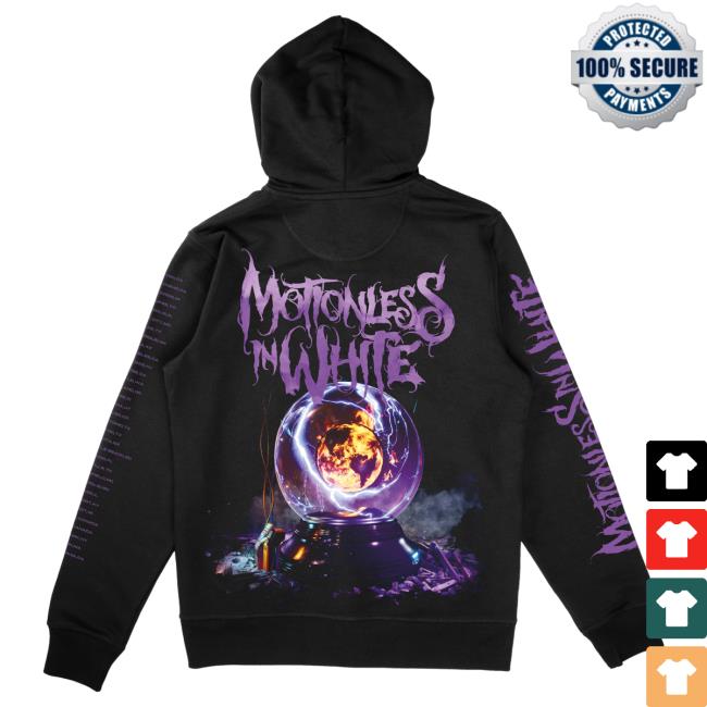 Official Motionless In White Merch Touring The End Of The World Tteotw Zip Up Sweatshirt