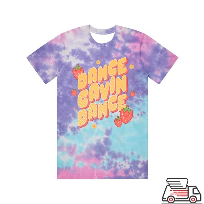 Official Dance Gavin Dance Merch Kawaii Strawberry - Cotton Candy Tie Dye Shirt DanceGavinDance