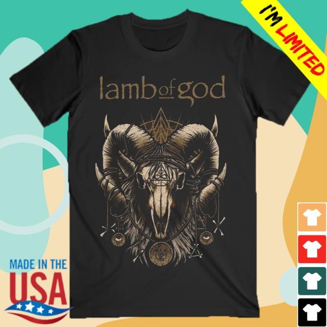 Official Lamb Of God Ram Skull Black Tee